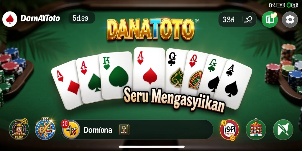 Screenshot permainan DANATOTO menampilkan keseruan gameplay Domino.