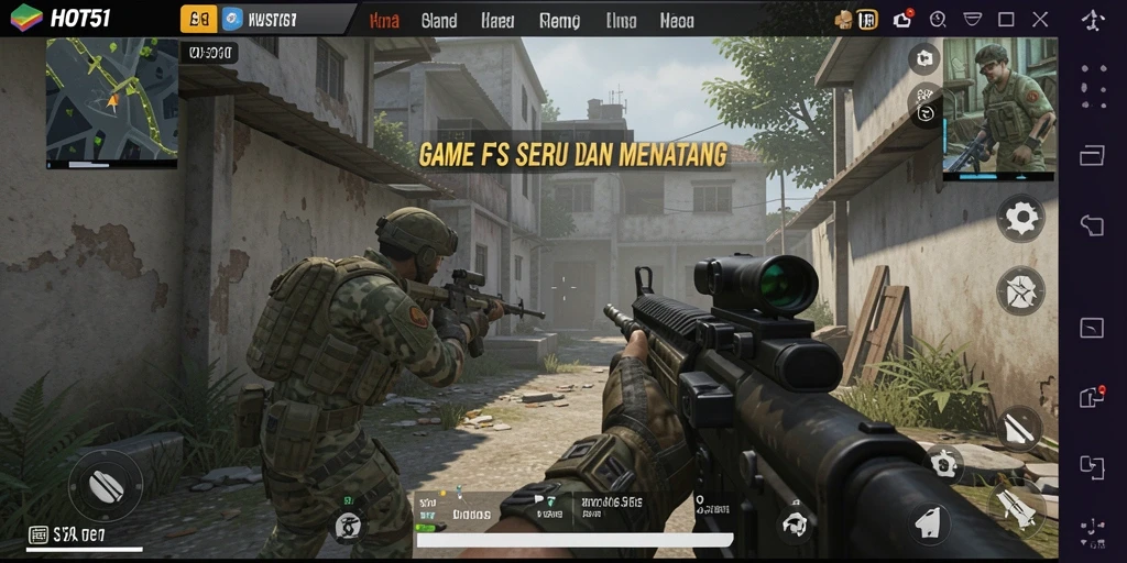 Gameplay seru HOT51 dengan aksi FPS yang intens.