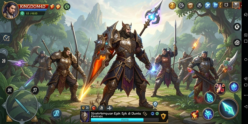 Tangkapan layar KINGDOM4D menunjukkan pertempuran strategi yang intens.