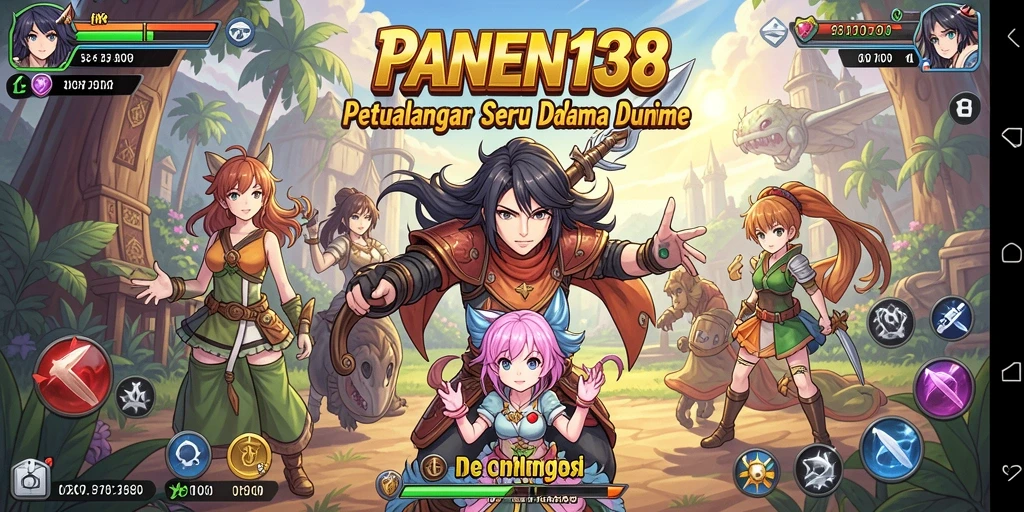 Tampilan gameplay seru dalam PANEN138 dengan aksi karakter Anime.