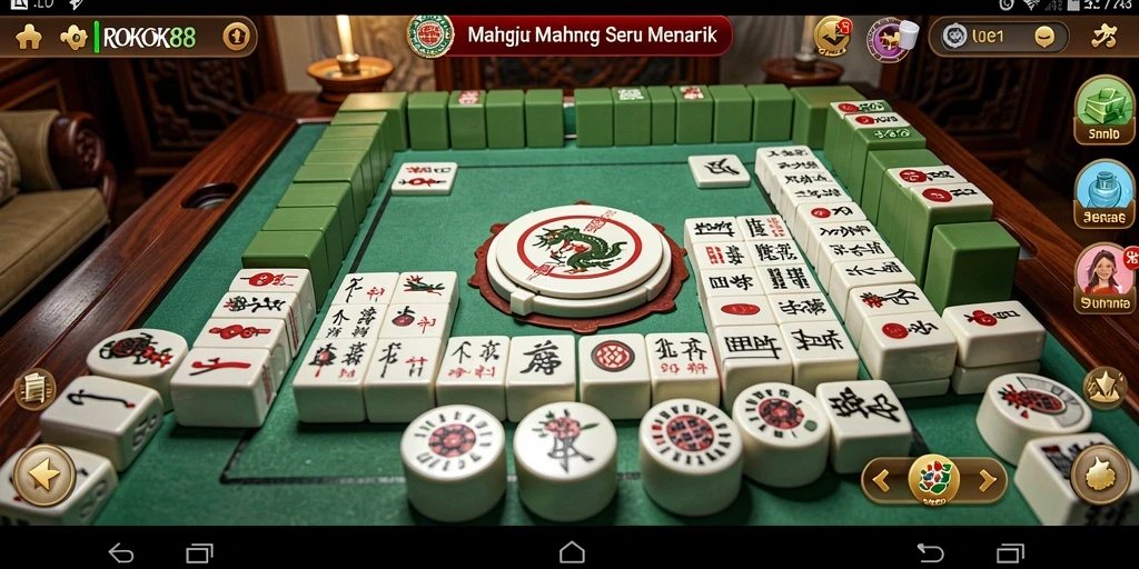 Tampilan gameplay ROKOK88 yang seru dalam permainan Mahjong.