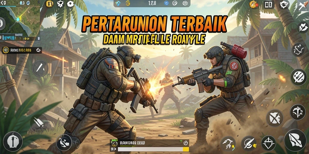 Screenshot RP8 menampilkan aksi seru dalam pertarungan Battle Royale.