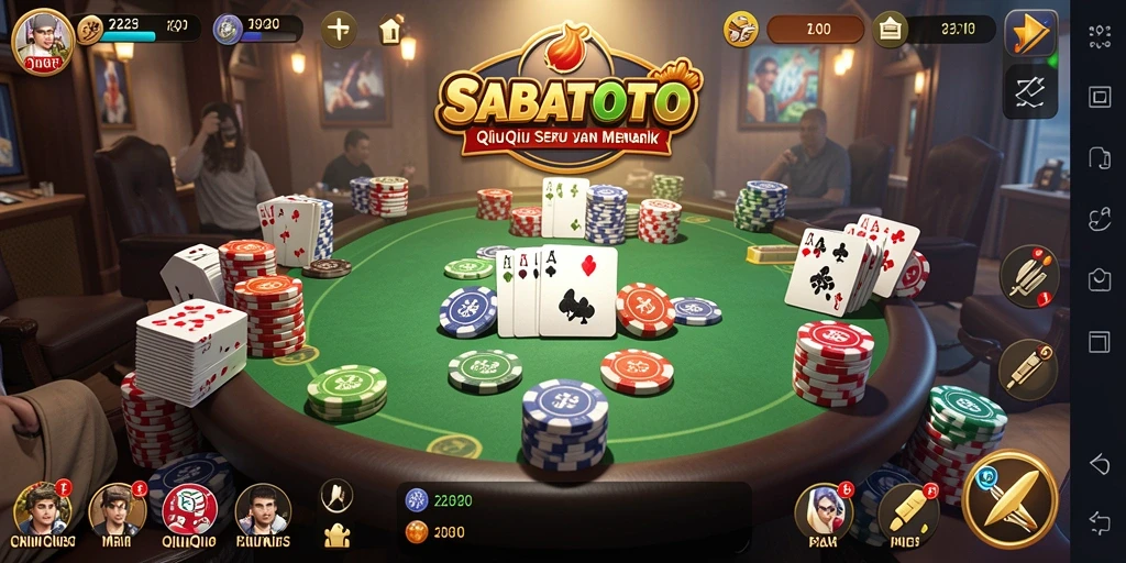 Tampilan menarik dari gameplay QiuQiu di SABATOTO.