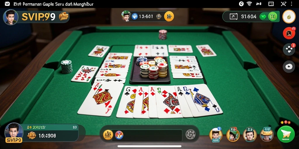Tampilan gameplay SVIP9 yang seru dan interaktif dalam permainan Gaple.