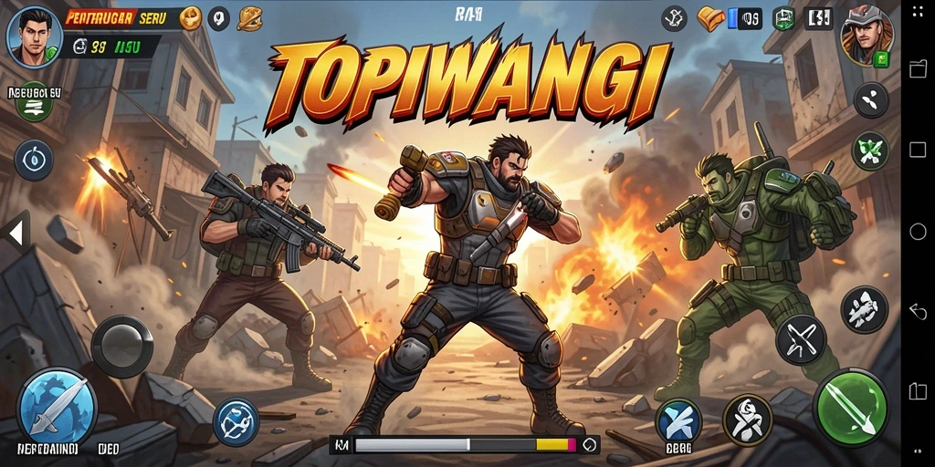 Tampilan aksi menegangkan di TOPIWANGI saat bertempur.