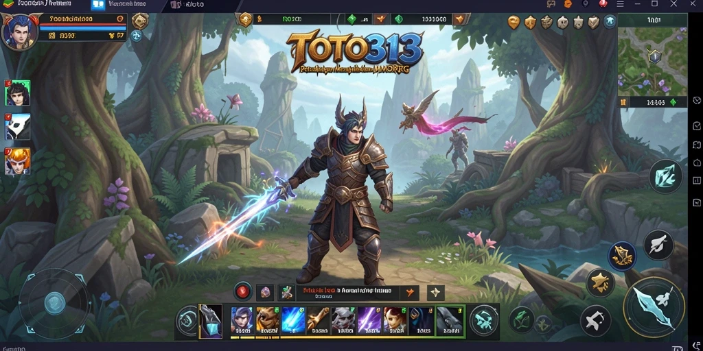 Screenshot gameplay TOTO313 yang menampilkan pertarungan epik di dunia MMORPG.
