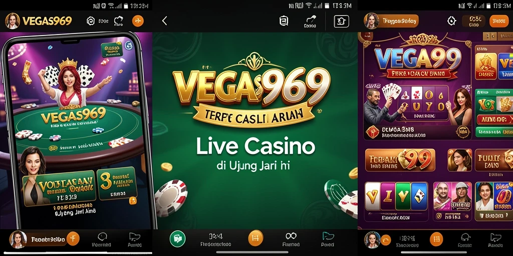 Tampilan gameplay Live Casino yang mendebarkan di VEGAS969.