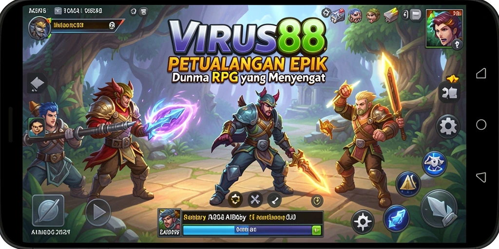 Tampilan gameplay dinamis dalam <strong>VIRUS88</strong> dengan aksi seru dan visual yang memukau.