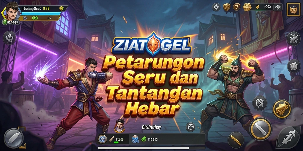Gameplay ZIATOGEL menampilkan pertarungan seru dengan karakter ikonik.